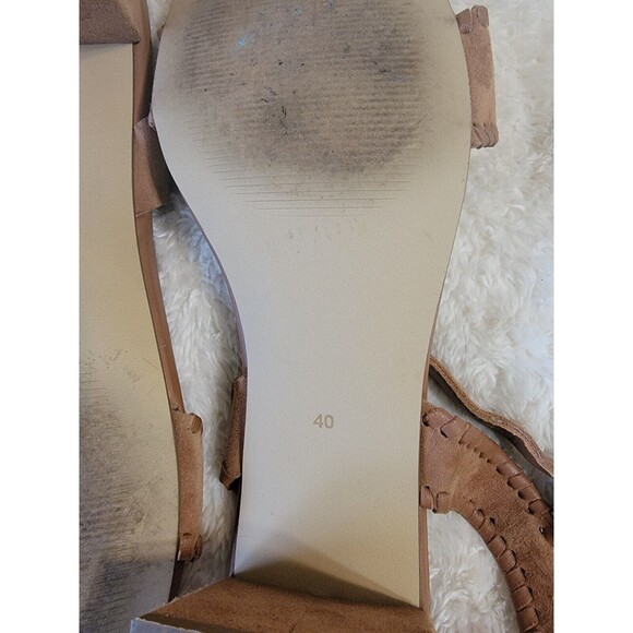 Boden Block Heel Suede Sandals Size 40 US Size 9 Brown - Picture 4 of 9